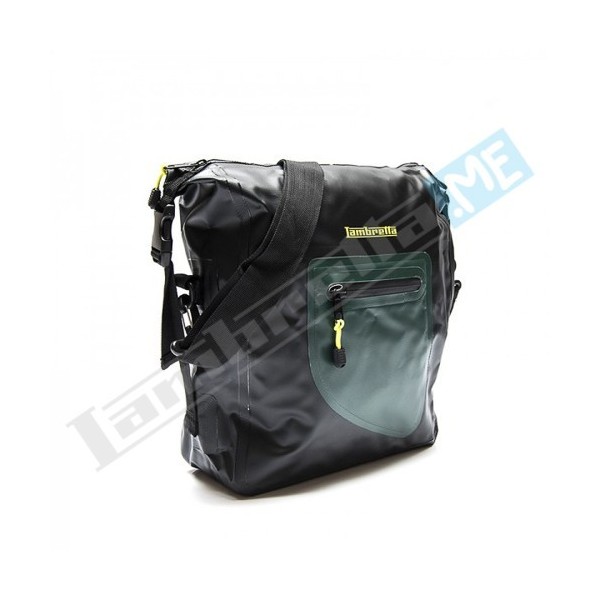 BORSA MESSENGER LAMBRETTA WATERPROOF - NERO/VERDE - Motoricambi