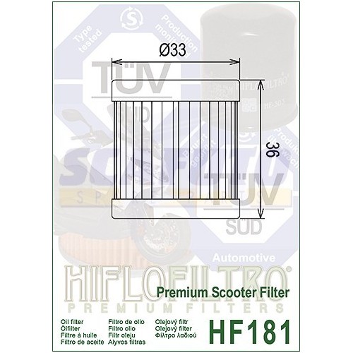 Filtro olio HIFLO Scooter 125cc 4 tempi vari modelli -