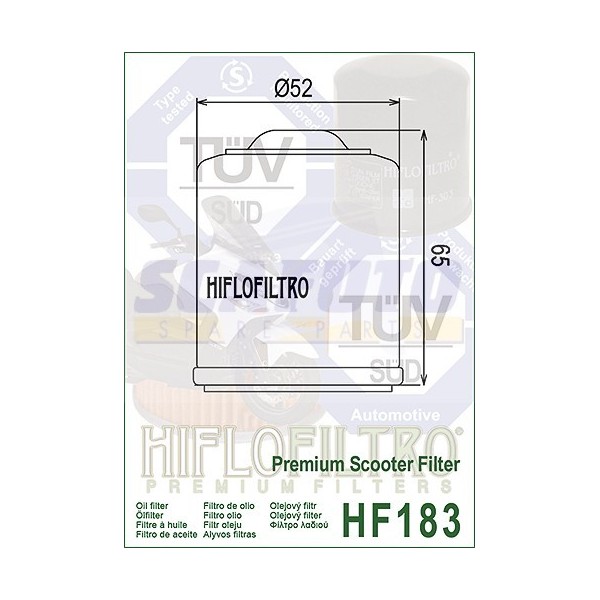 Filtro olio HIFLO Scooter 125/150/180/200/250/300/350cc 4 tempi